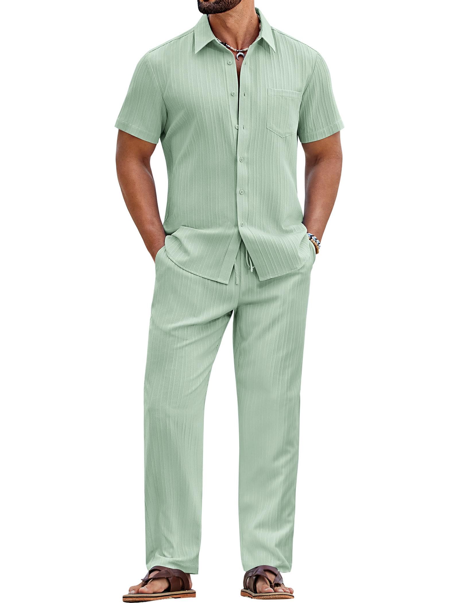COOFANDY Button Down Set