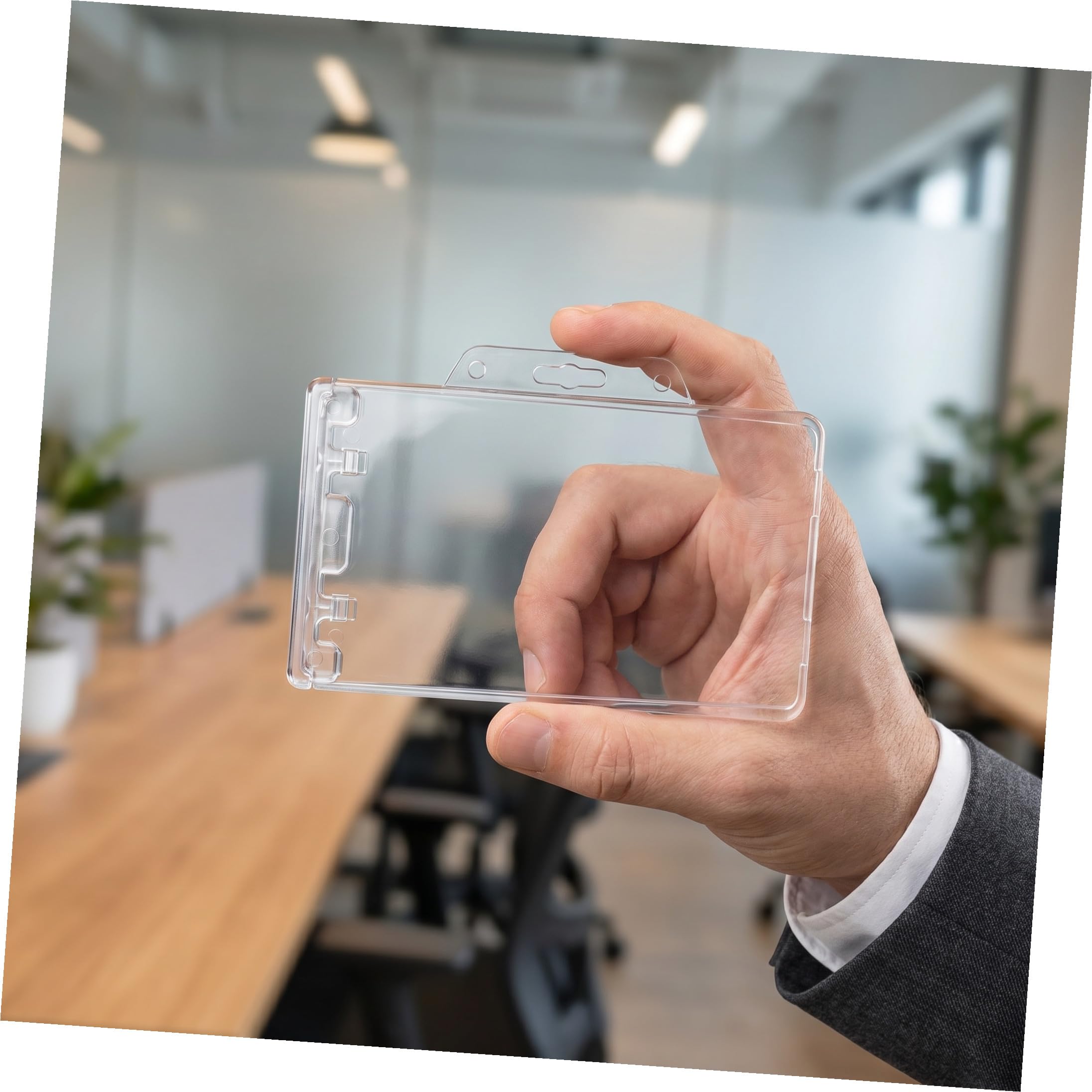NUOBESTY 5 Set di Porta Badge Orizzontale in Materiale Sicuro per Scuola Ufficio Lavoro Carta di Credito Cartellino Porta Compatto E Leggero 4 Pezzi * 5