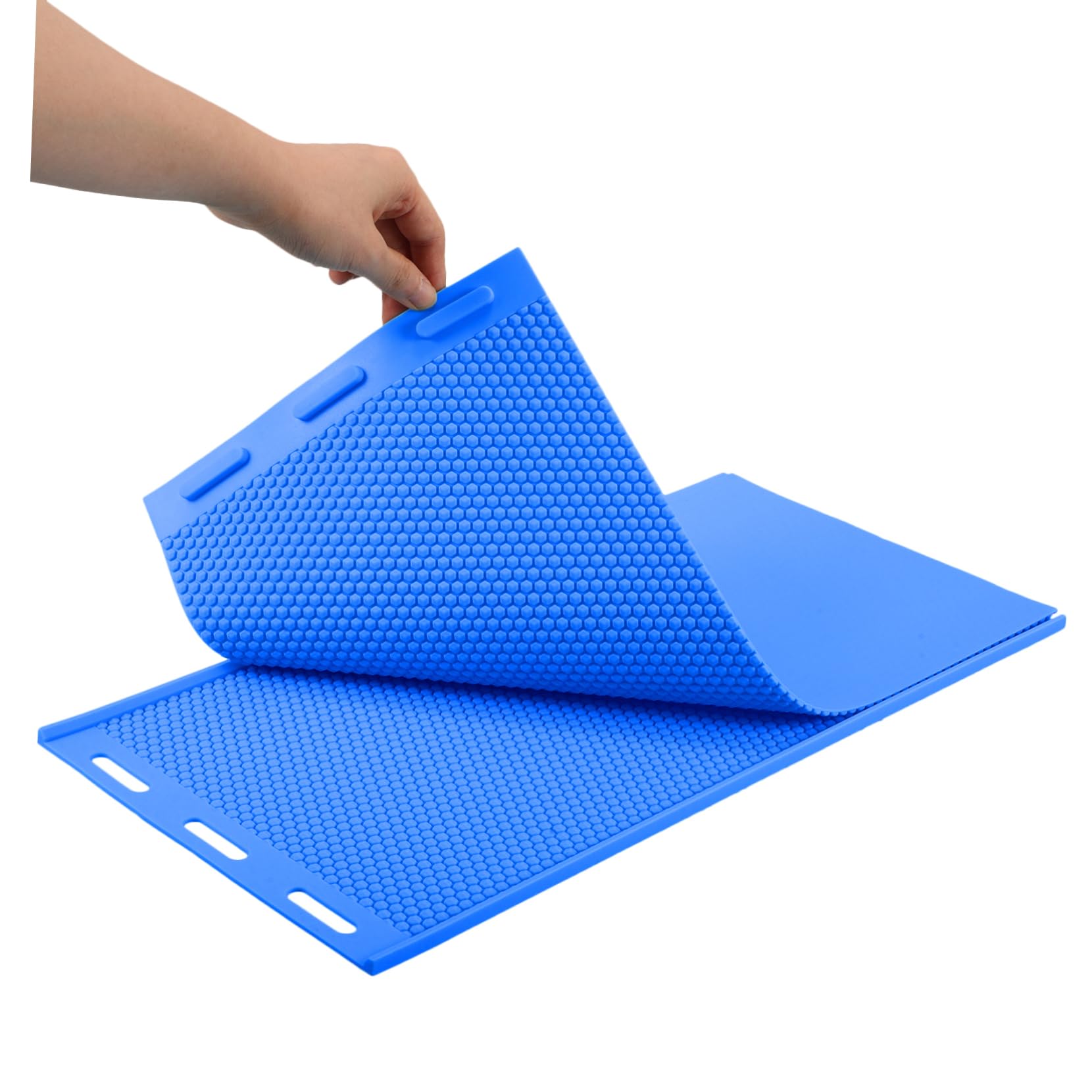 Moule Silicone Nid D'abeille pour Fabrication DIY de Feuilles de Cire D'abeille, Réutilisable et Facile à Nettoyer, Matériau Silicone Bleu Apiculture