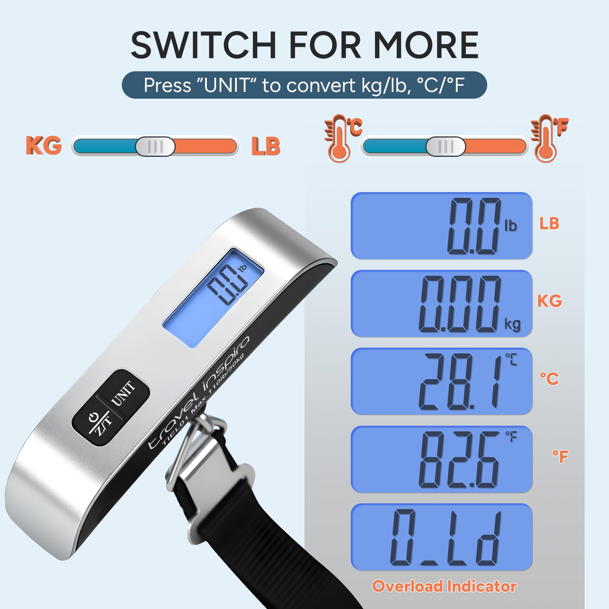 travel inspira Luggage Scale Digital Suitcase Weight Scale for Travel view 5