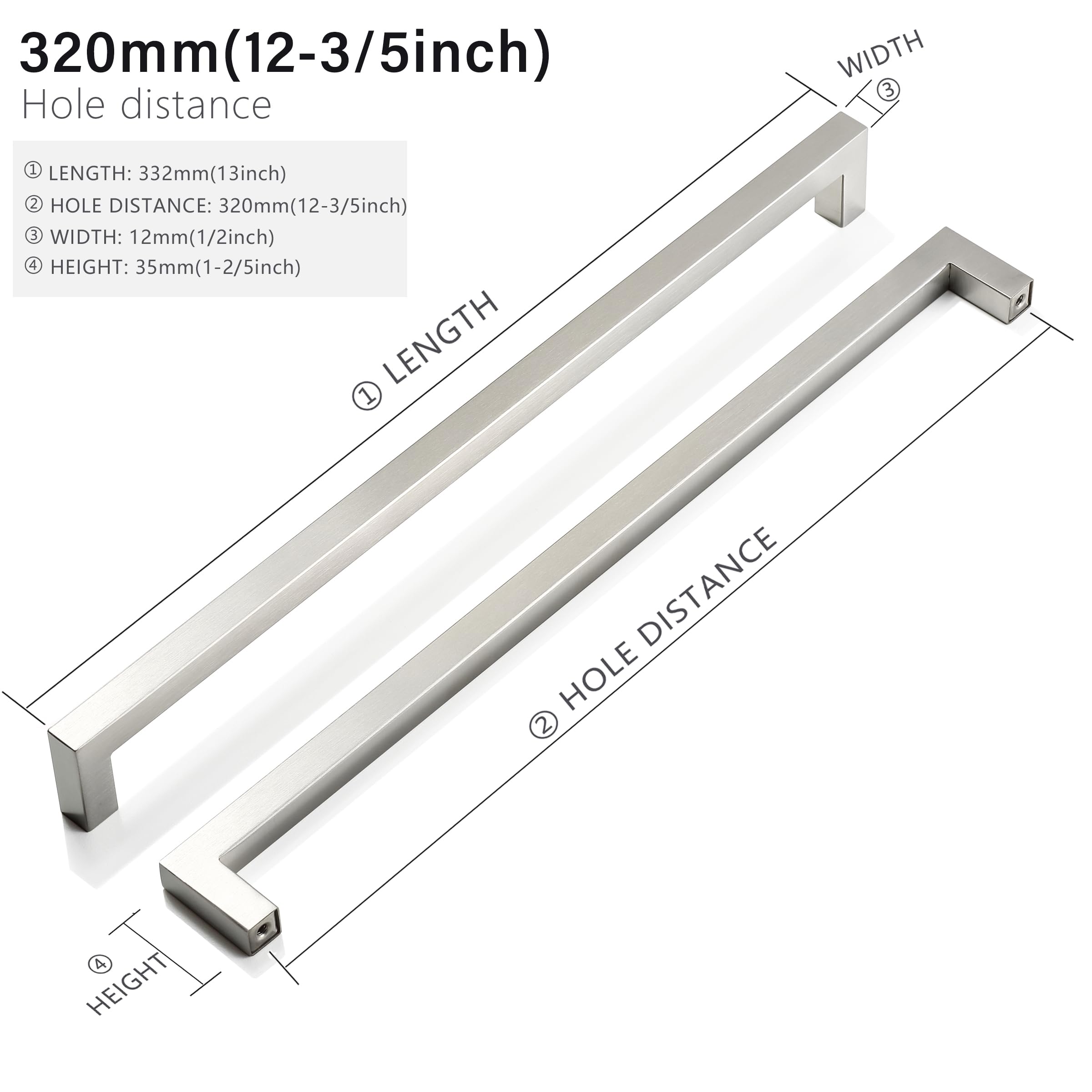 Snapklik.com : Redunest Cabinet Pulls Brushed Nickel Cabinet Handles ...