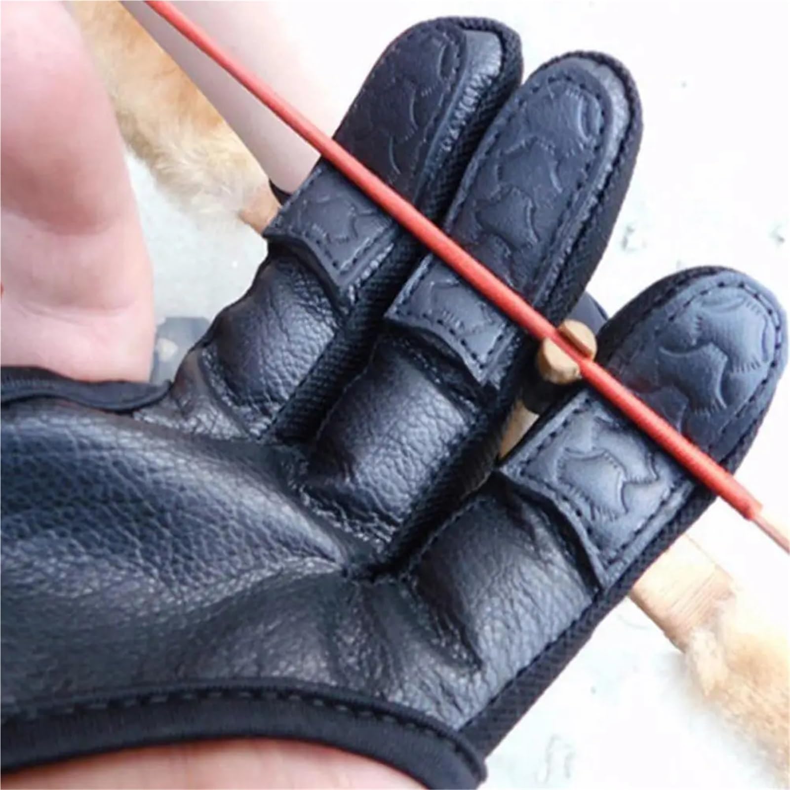 Guanti da tiro con l'arco 1 pezzo 3 dita alta elasticità protezione della mano protettiva tiro con l'arco arco guanto da accessori for sport all'aria aperta