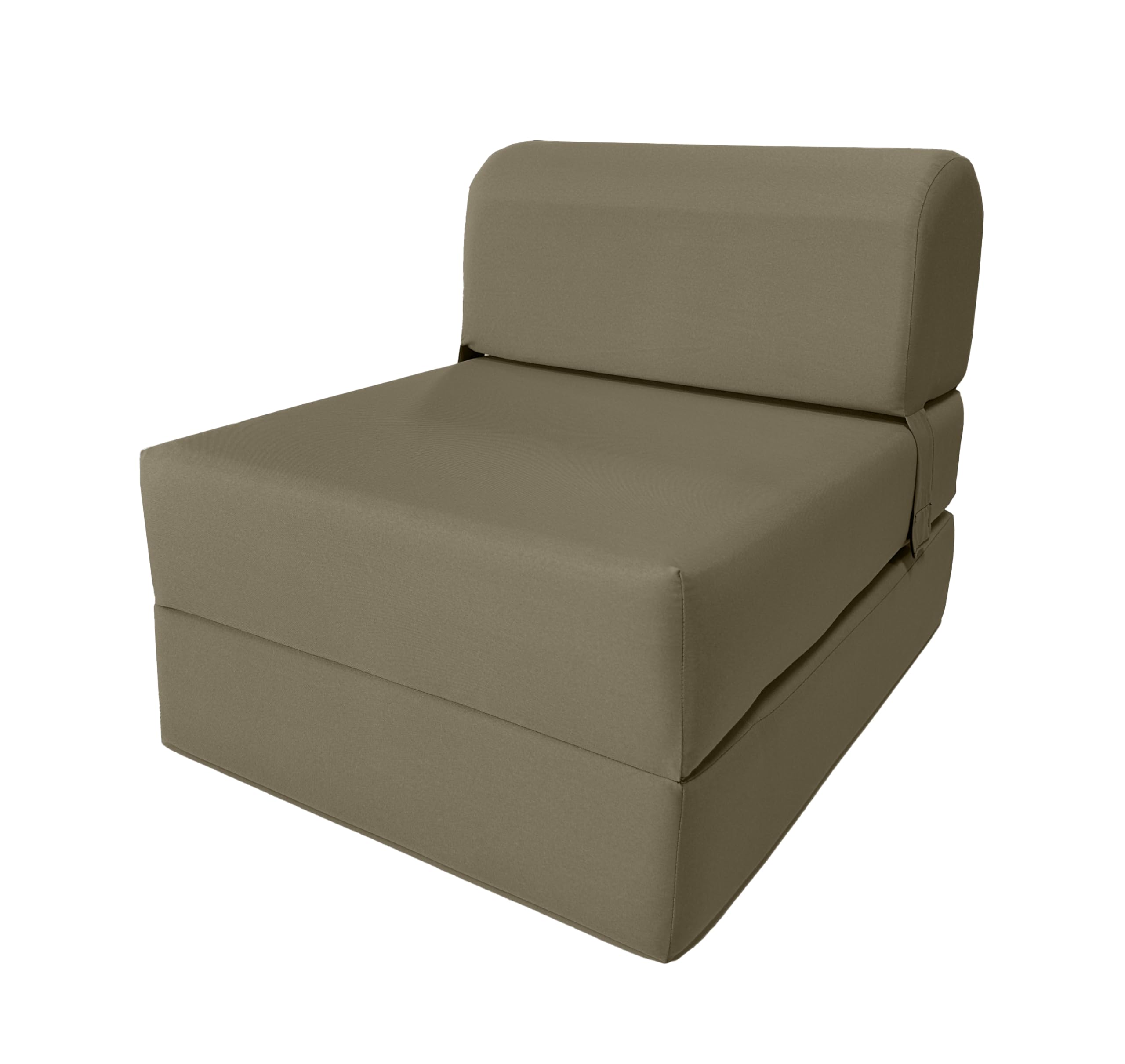 D&amp;D Futon Furniture Sleeper Chair Folding Bed, Studio Sofa Guest Folded Mattress, High Density Foam (70 x 24 x 6, Tan)