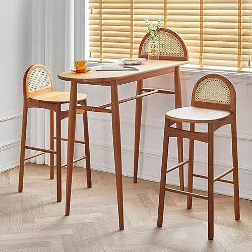 Miniatura 2 de BNNP Mesa alta de 47 pulgadas, mesa de bar de madera maciza para el hogar, sala de estar, estudio, dormitorio, mesa larga, balcón, pared, mesa