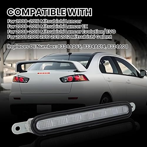 Miniatura 2 de 3 luz de freno de montaje alto para Mitsubishi LancerLancer EvoLancer EX 2008 2009 2010 2011 2012 2013 2014 2015 2016