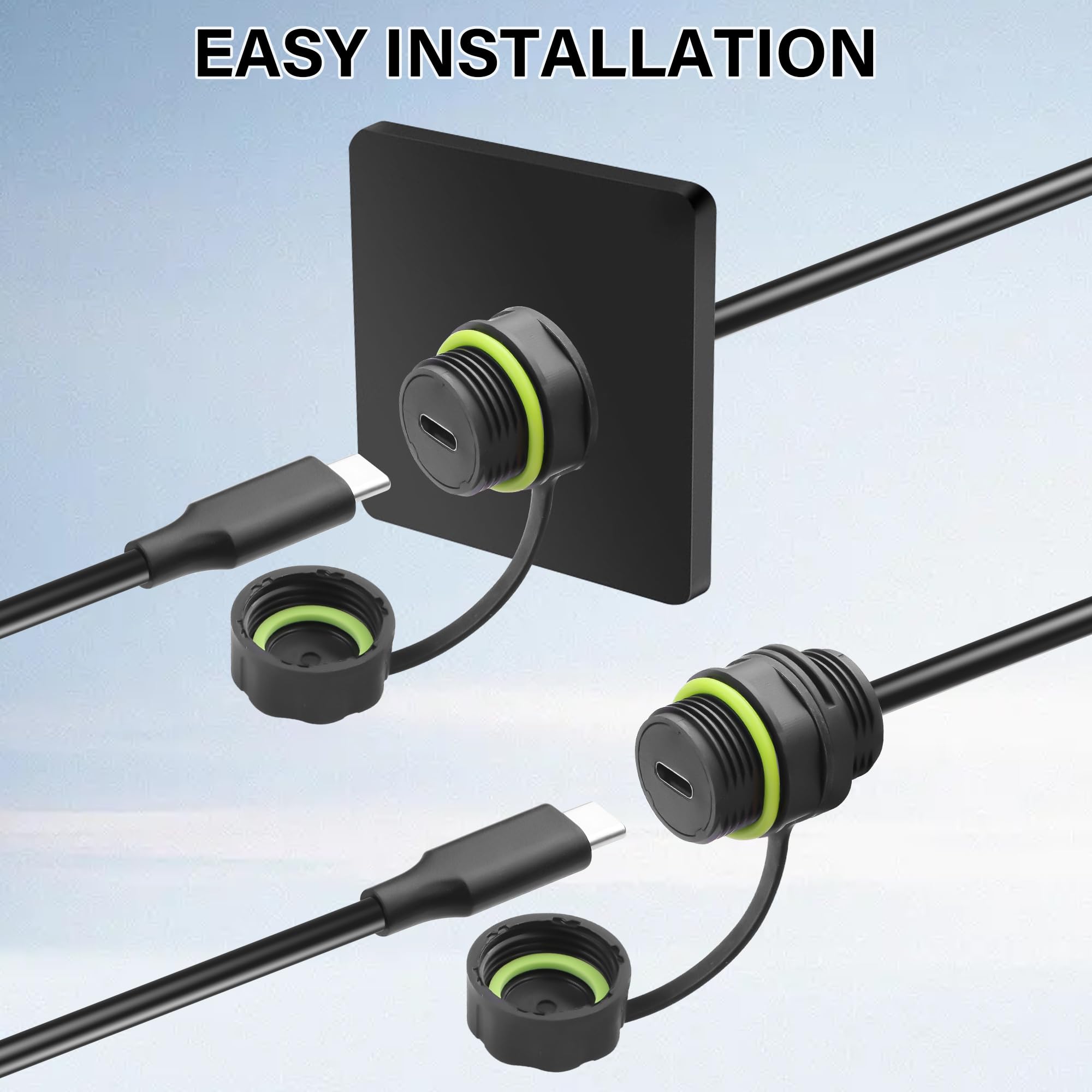 Cavo Prolunga USB C 3.1 IP68 Impermeabile Maschio-femmina – 10 Gbps Per Esterni