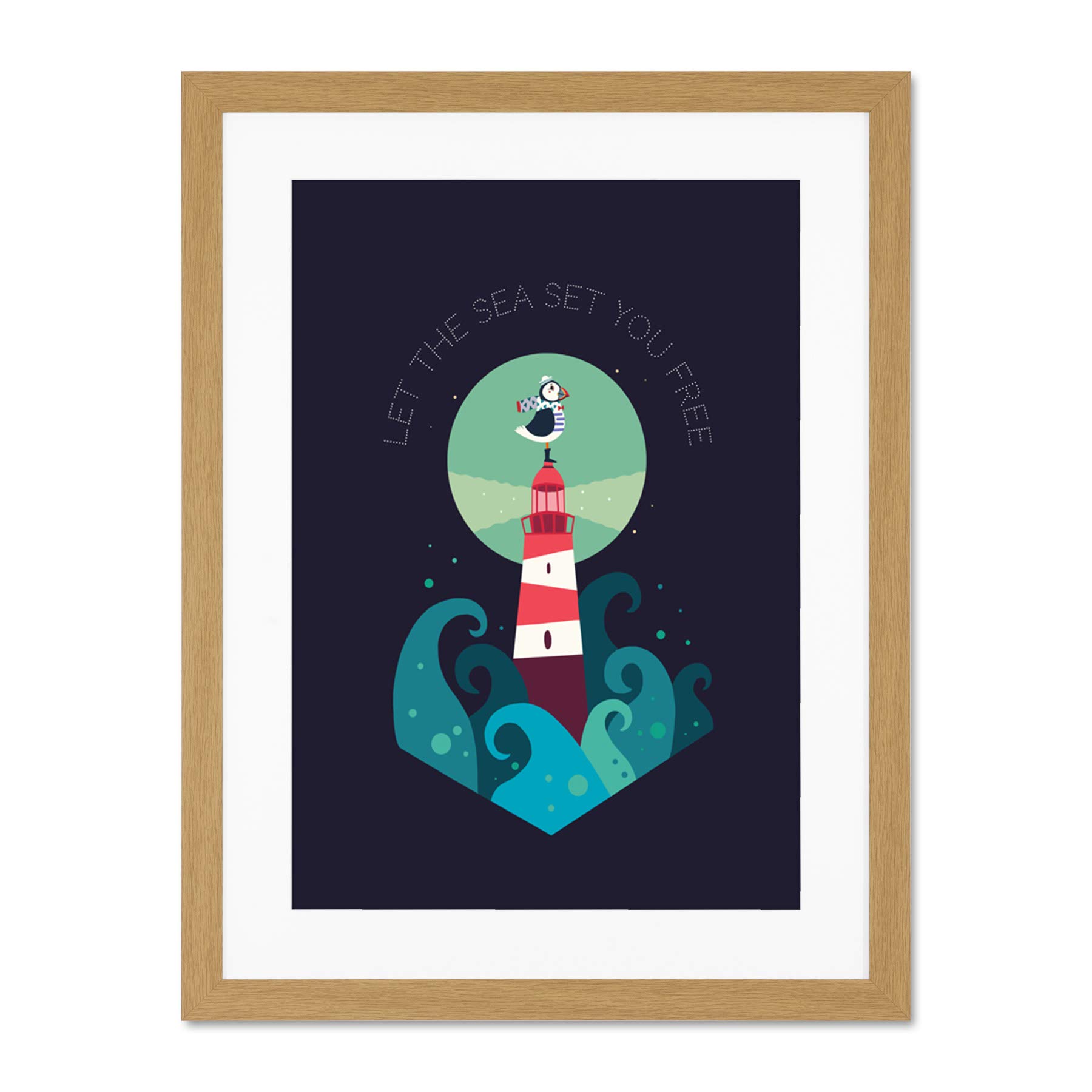 Wee Blue Coo Lighthouse Sea Free Large Art Print Poster Wall Decor 18x24 inch Supplied Ready To Hang With Included Mount Brackets