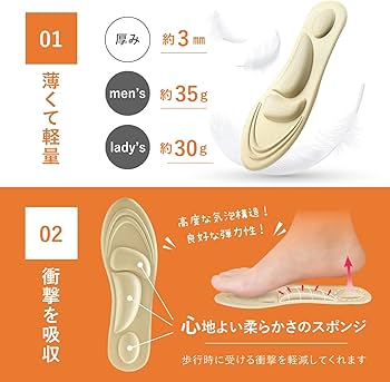 衝撃吸収インソール 中敷き　インソール　 Mサイズ Amazon.co.jp: Zzmorni スポーツインソール 衝撃吸収 立ち仕事