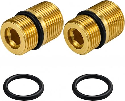 Jingzan 7110264 M20 to M22 Pressure Washer Pump Outlet Fitting, 2 Pack | Replaces 7110264; fits 510020, 520004, 520006 & 520020 pumps; brass M20 pump-side to M22 hose fitting, 2 pack