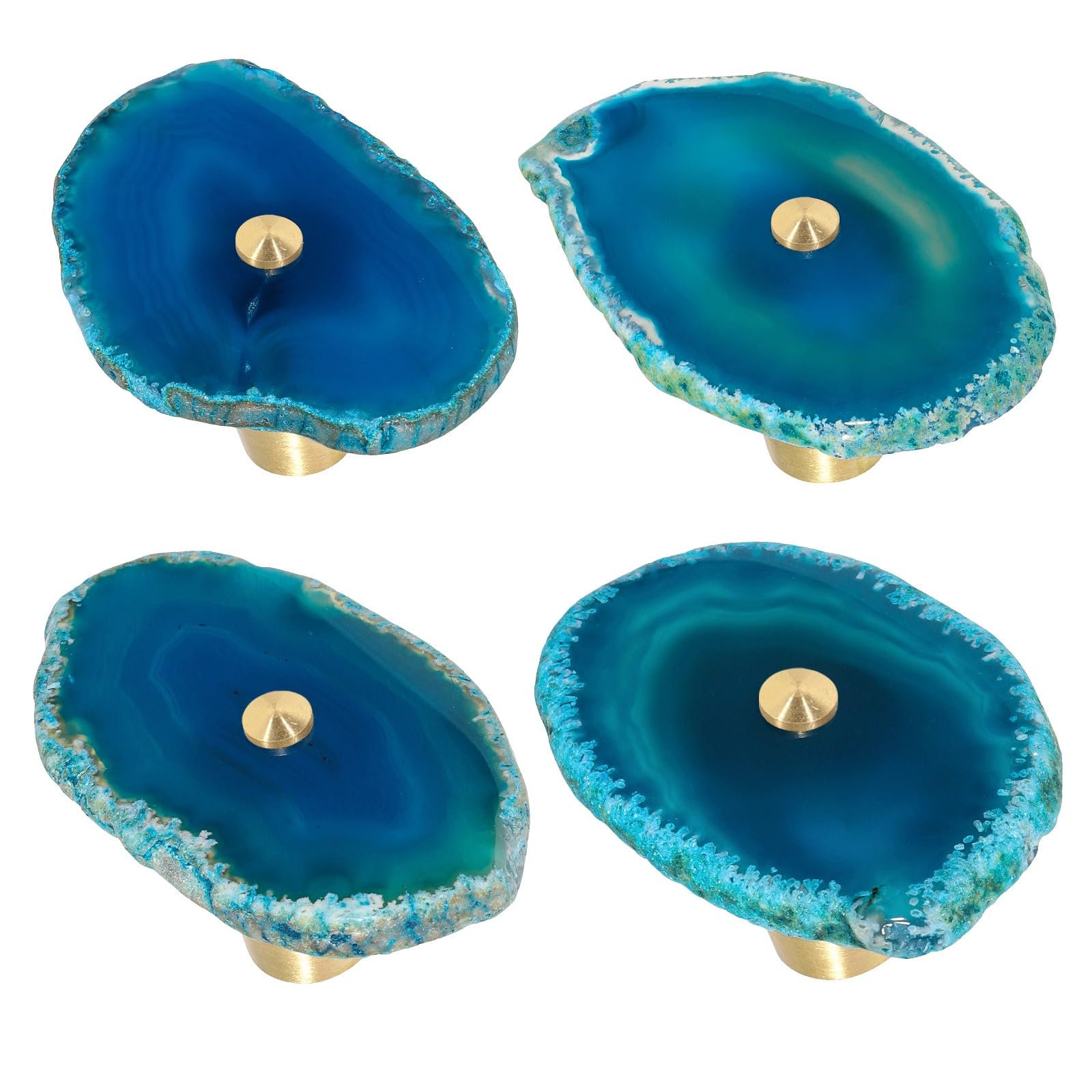 Boutons de meuble en agate pour commode et placard de cuisine