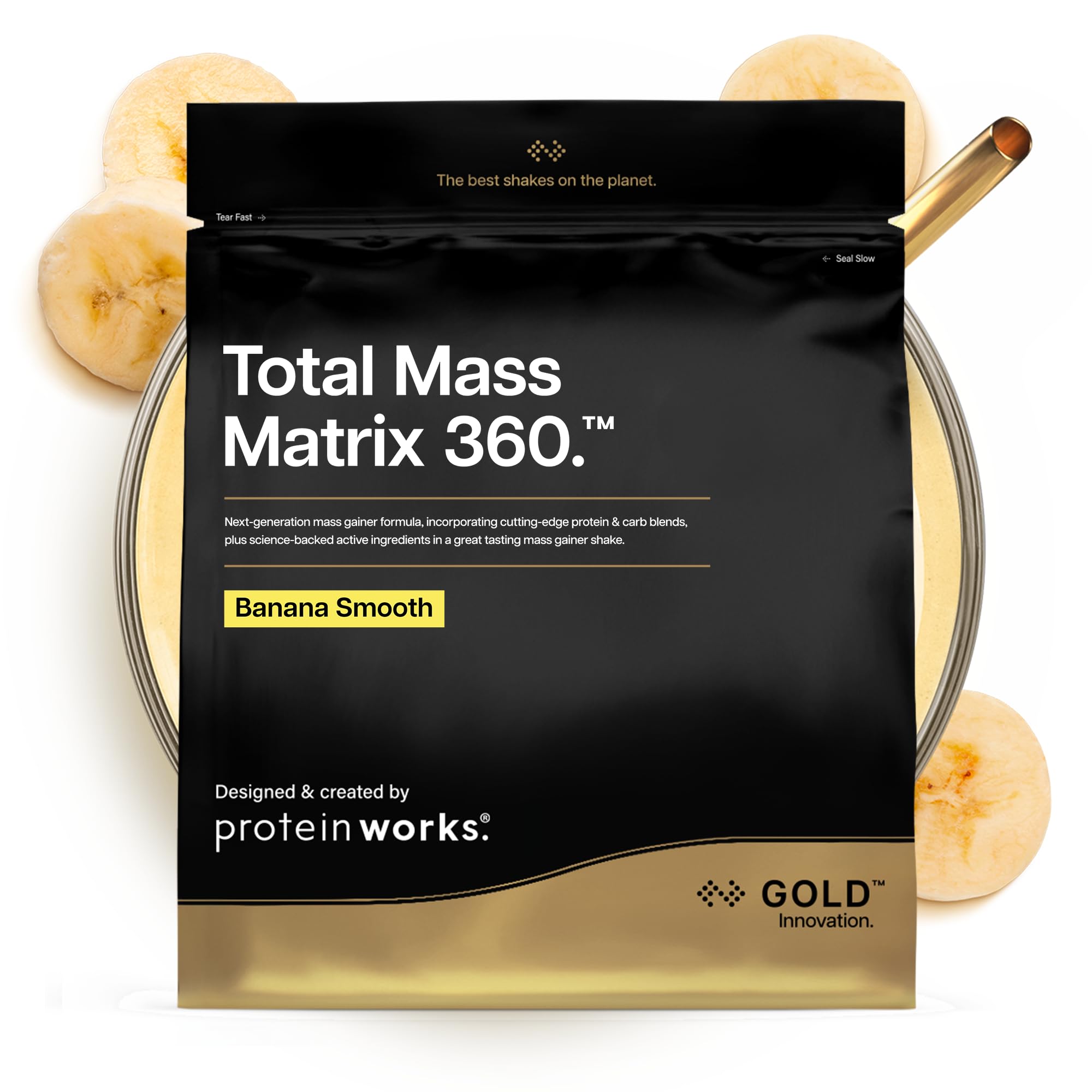 Protein Banana Smooth Total Mass Matrix 360 Gold 2.12Kg 975 Calorie Serving Mass Building Protein Shake Weight Gainer Protein Powder