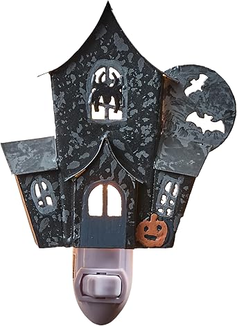 Split P Haunted House Night Light, Metal Plug-in