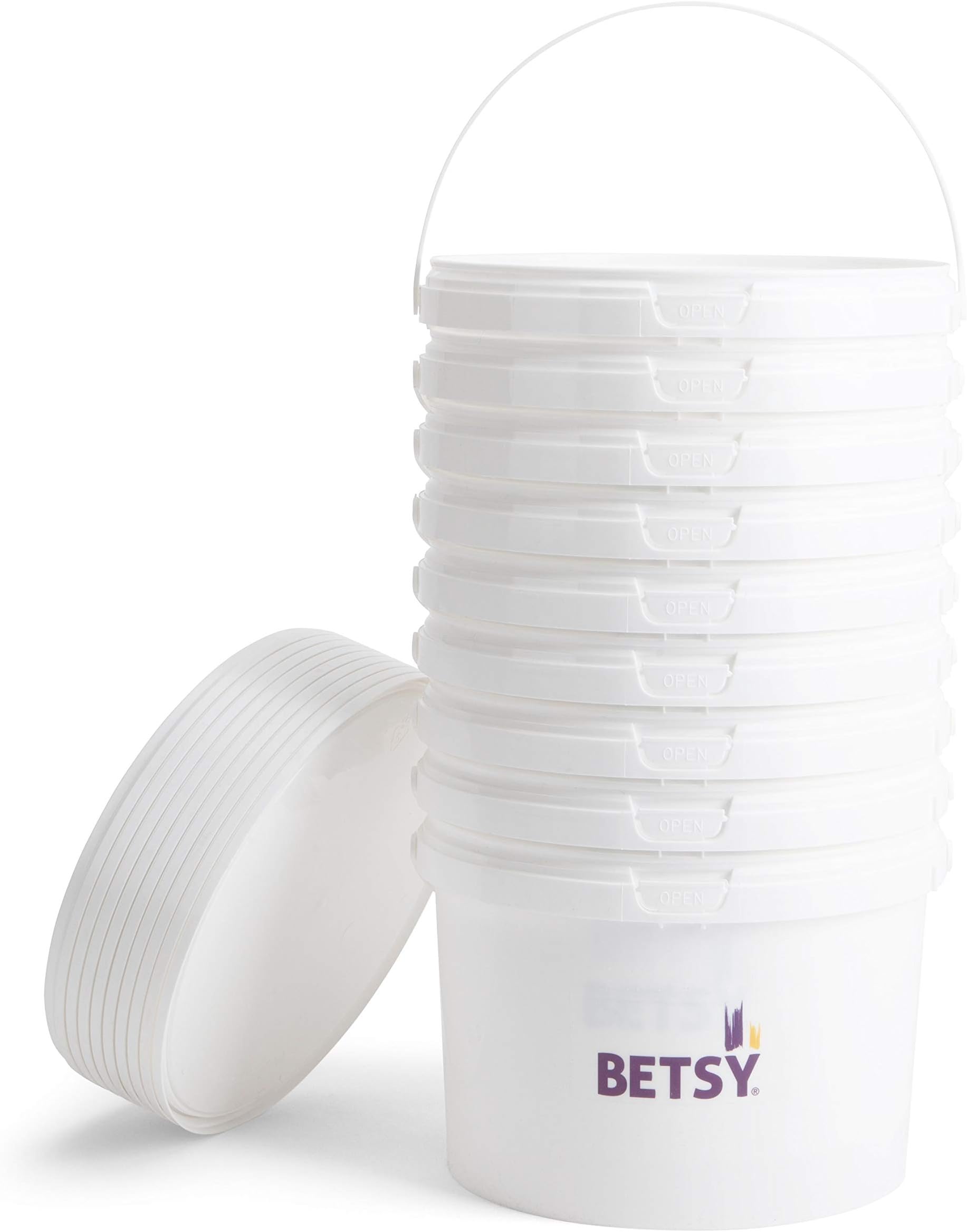 NEW 5 x 2.5 L, Ltr, Litre Plastic Buckets with Lids Amazon.co.uk Garden