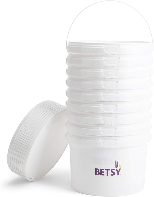 9 x 2.5 Litre Storage Pots with lid + handle ideal for Paint, Craft