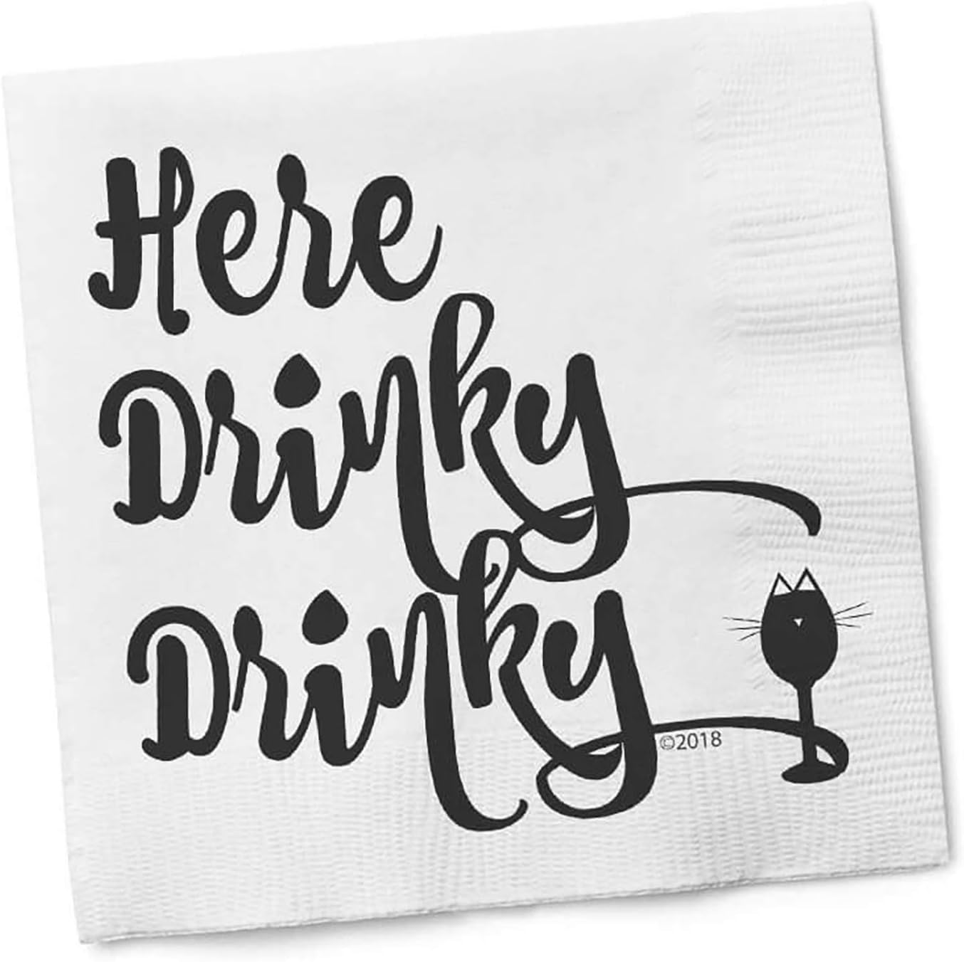 Twisted Wares - Funny Napkins - HERE DRINKY DRINKY- Boutique Cocktail Napkins - Perfect for any Celebrations 5"X5" (20 Pack)