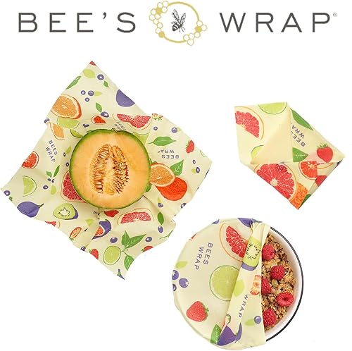 Miniatura 53 de Bee's Wrap, paquete variado de 3 envoltorios ecológicos y reutilizables para transportar comida Paquete de 3 panales
