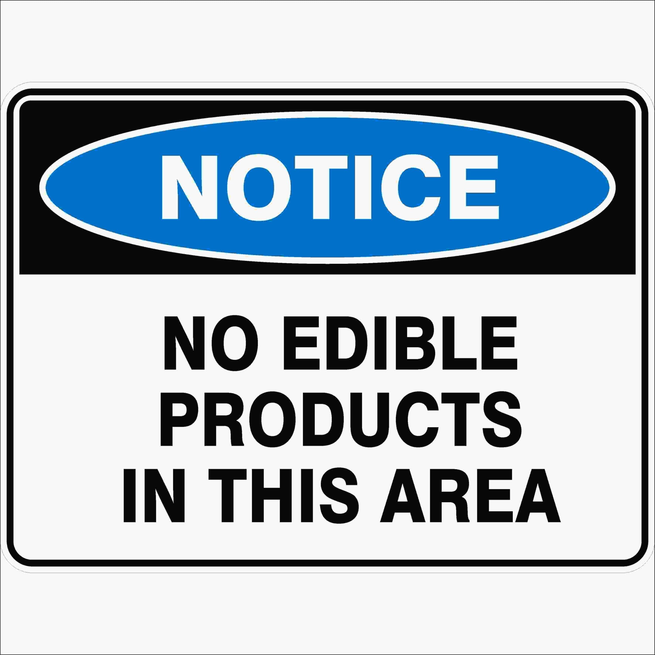 No Edible Products In This Area Notice Signs Metal Tin Sign 8 x 12 inch for Industrial & Commercial
