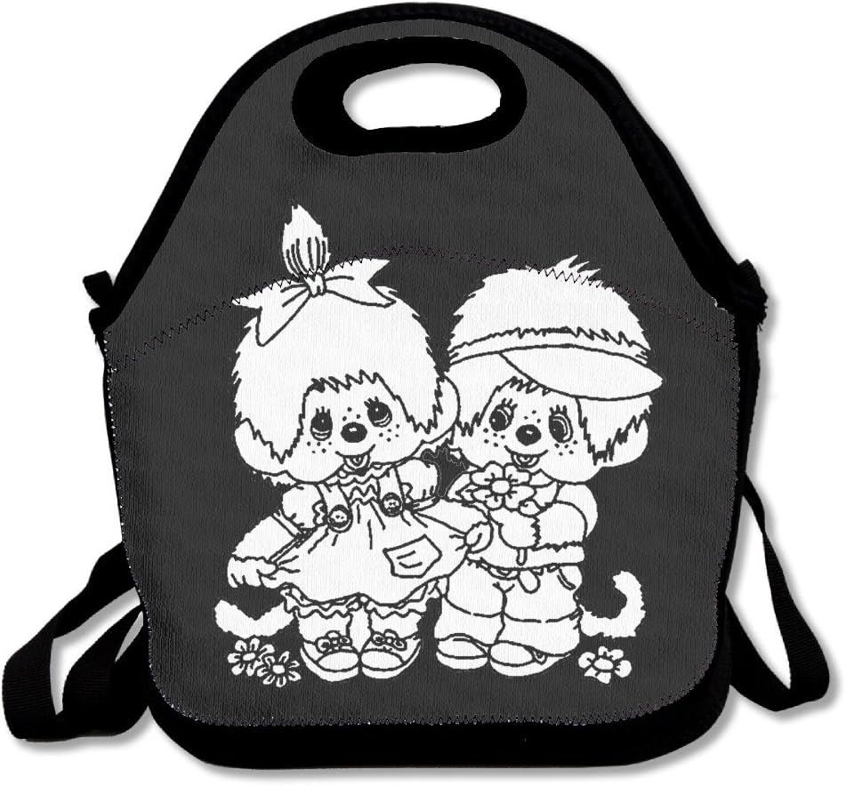 Monchhichi Lunch Bag Lunch Boxes, Waterproof Outdoor Travel Picnic Lunch Box Bag Tote With Zipper And Adjustable Crossbody Strap