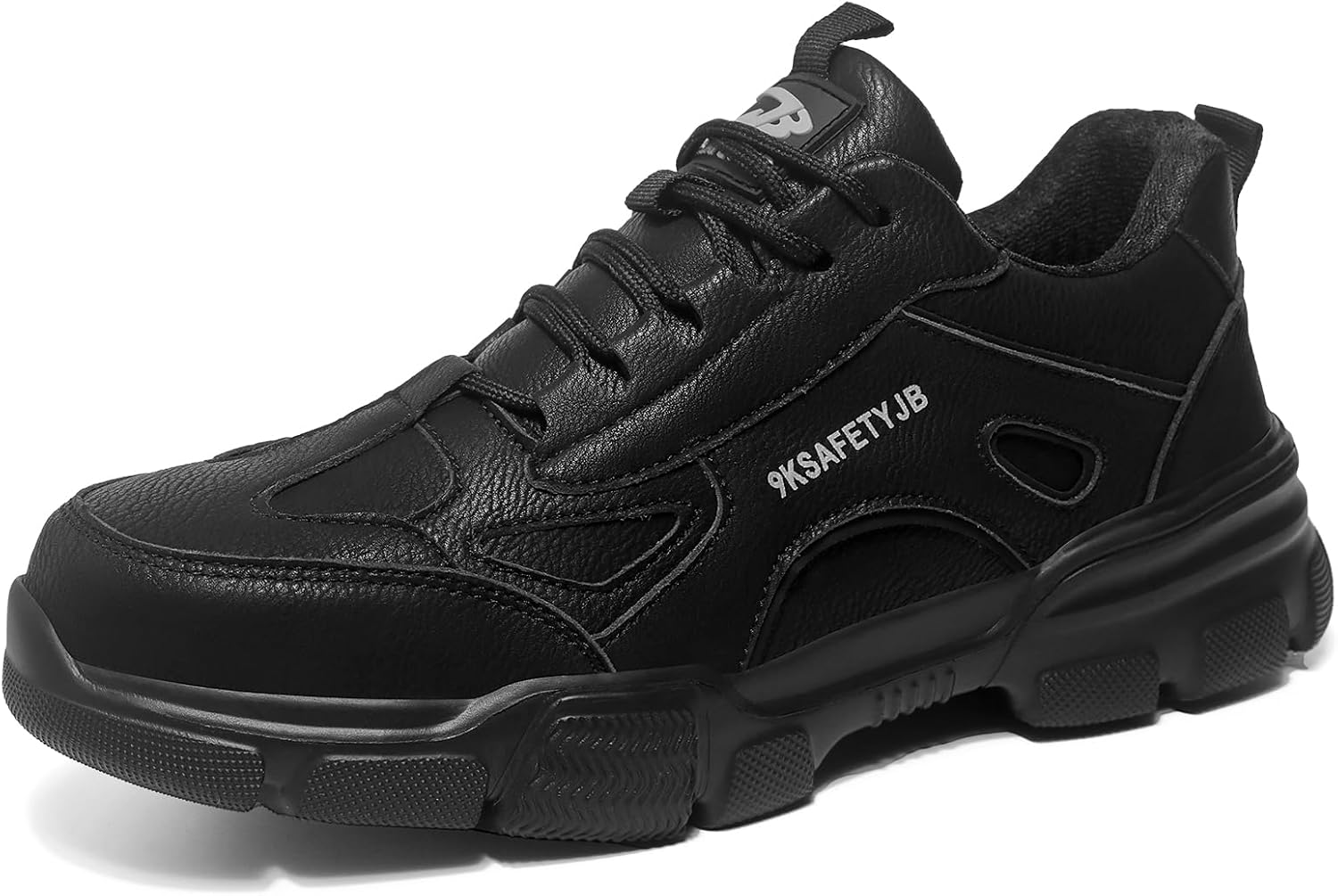 Steel Toe Shoes for Men Puncture Proof Indestructible Industry Construction Work Shoes Lightweight Comfortable Breathable Steel Toe Safety Sneakers Black