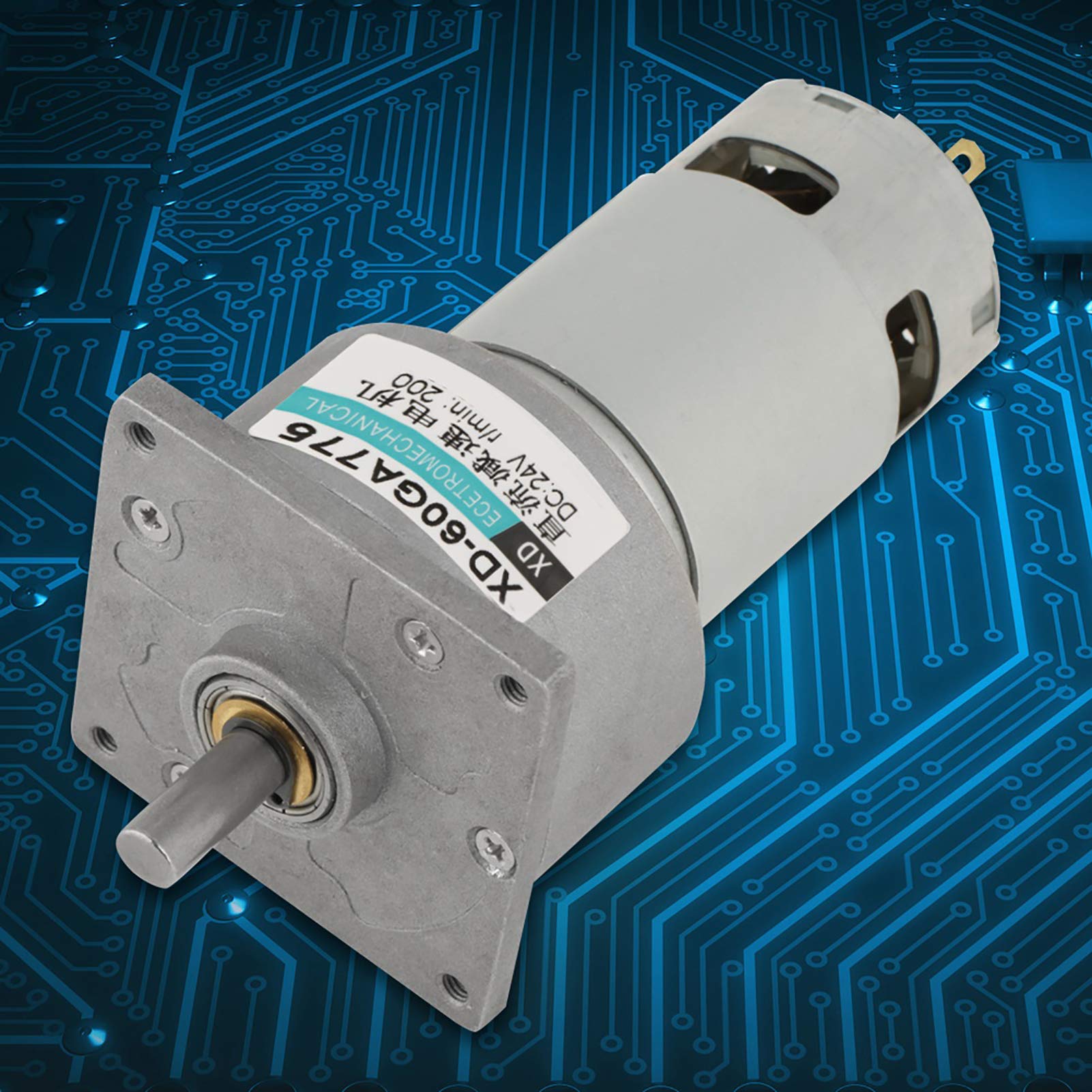 DC12V / 24V 35W Mini DC Motoriduttore a velocità regolabile in metallo Grande coppia motore CW/CCW(24V 200rpm)