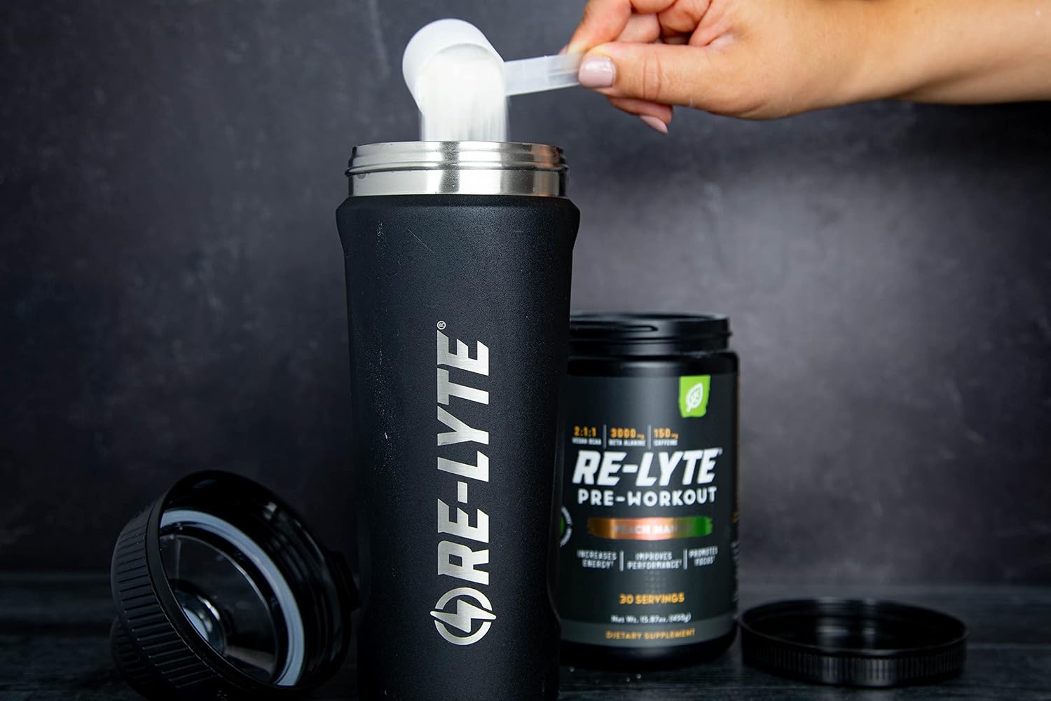 REDMOND Re-Lyte Pre-Workout Drink Mix, Peach Mango