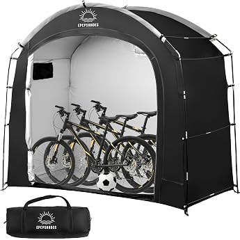 PCPSHADES Steel Frame Bicycle Tent Water Resistant UV Resistant Outdoor Garden PE Cover Zip Up Ideal for Bicycles and Motorcycles Cabin