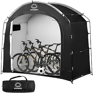 Fahrradabstellzelt mit Stahlgestell, wasserabweisend, UV-beständig, für Außenbereich/Garten, PE-Bedeckung mit Reißverschluss, ideal für Fahrräder und Motorräder, Hütte