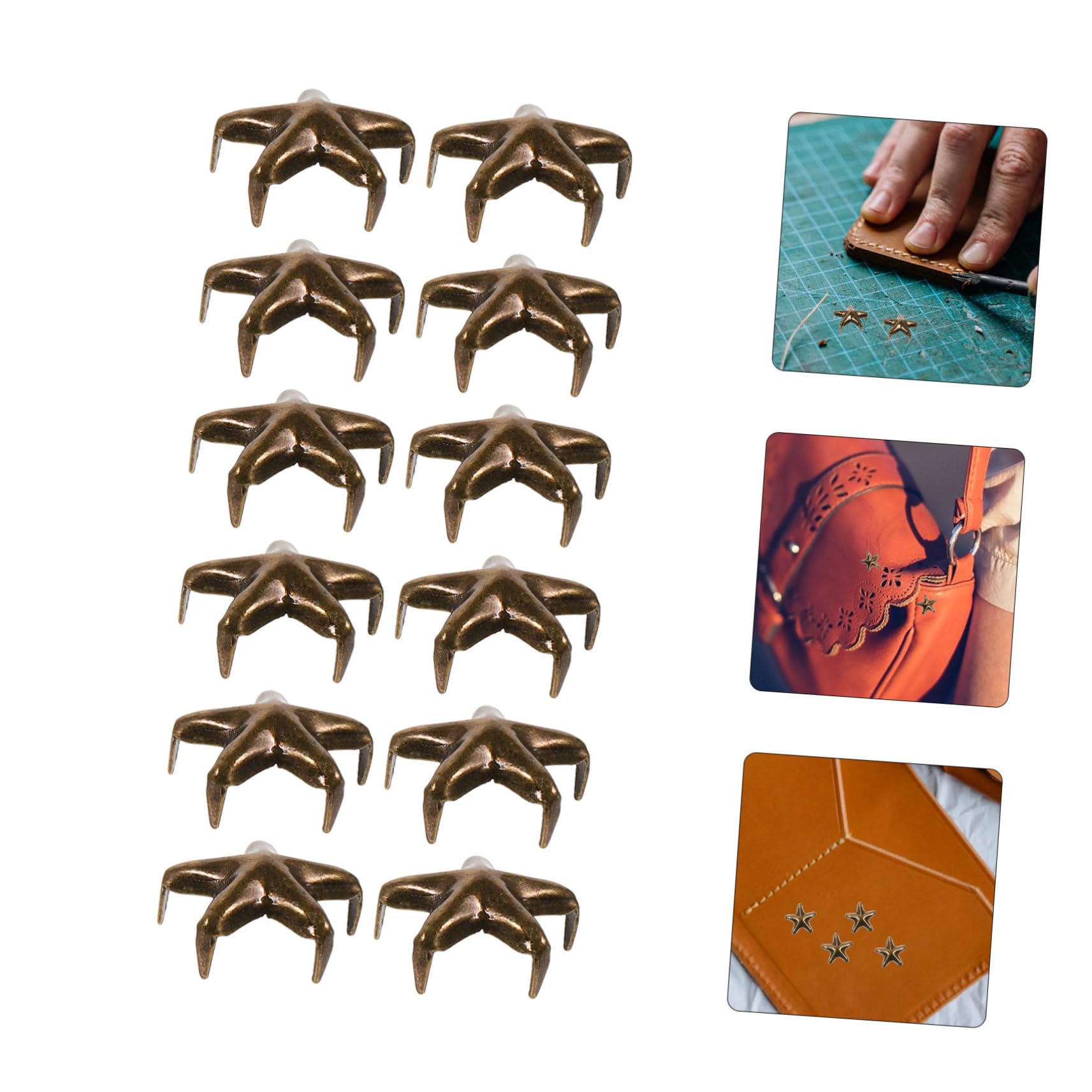 CIMAXIC Metal Rivet Studs for DIY Craft 100pc Star Shape Rivets for Leather Shoes Belts