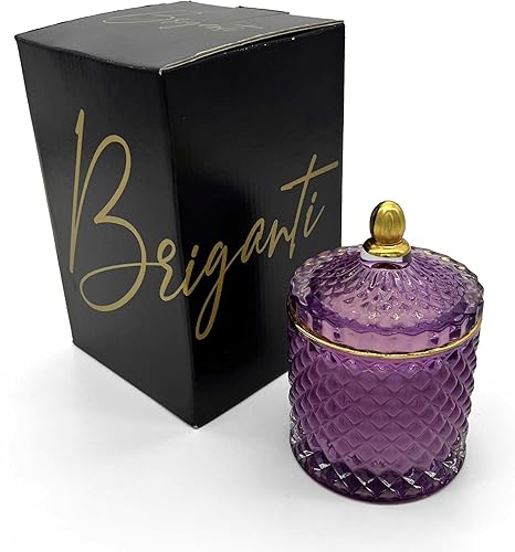 Miniatura 2 de BRIGANTI Vela de aromaterapia para el hogar y el baño, Lavish Lavender (salvia blanca y lavanda) Velas de soja altamente perfumadas en tarro de