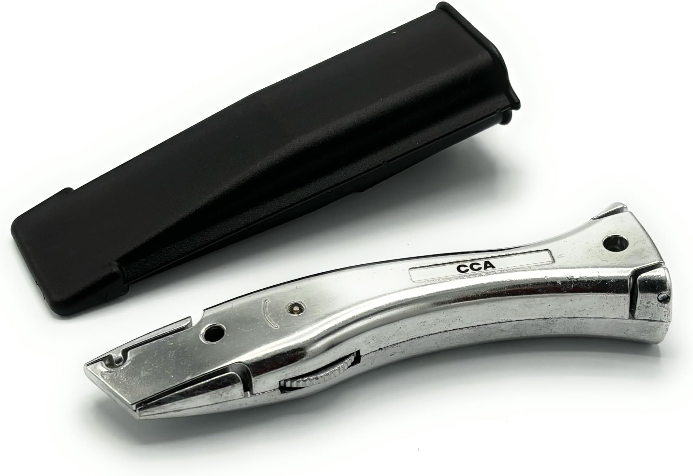 CCA Silver Carpet Cutter Tool with Black Holder for The Professional and DIY Installer