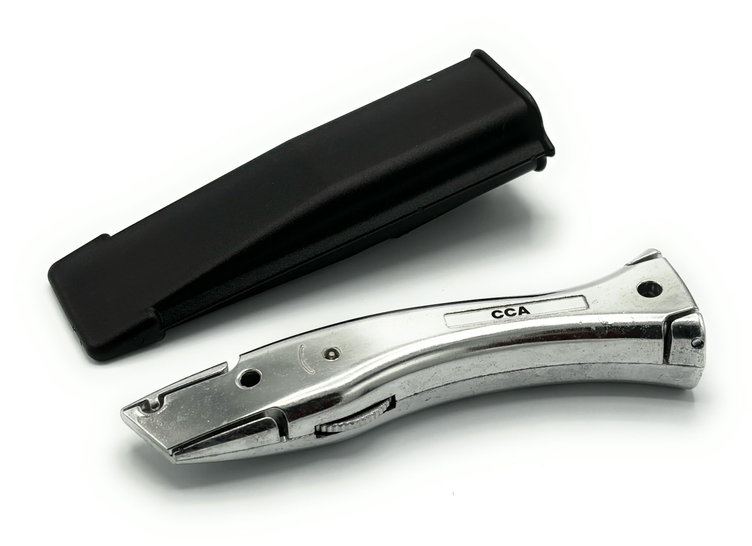 CCA Silver Carpet Cutter Tool with Black Holder for The Professional and DIY Installer