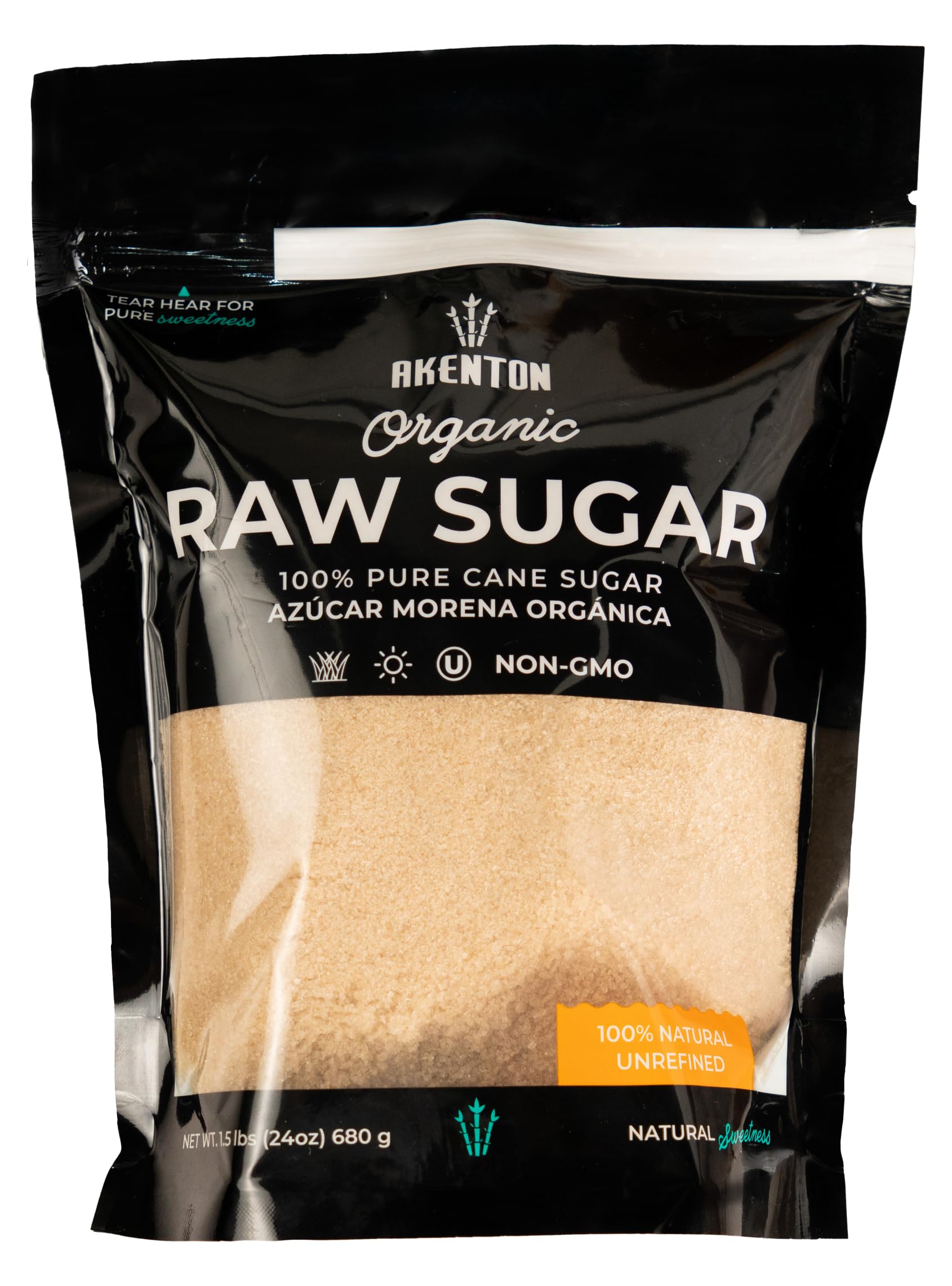 Amazon.com: Akenton USDA-Certified Organic Raw Cane Sugar, 1.5 Lb