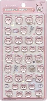 Sun-Star Stationery S8542937 Chiikawa Goods, Bonbon Drop Seal, Old Book Shop
