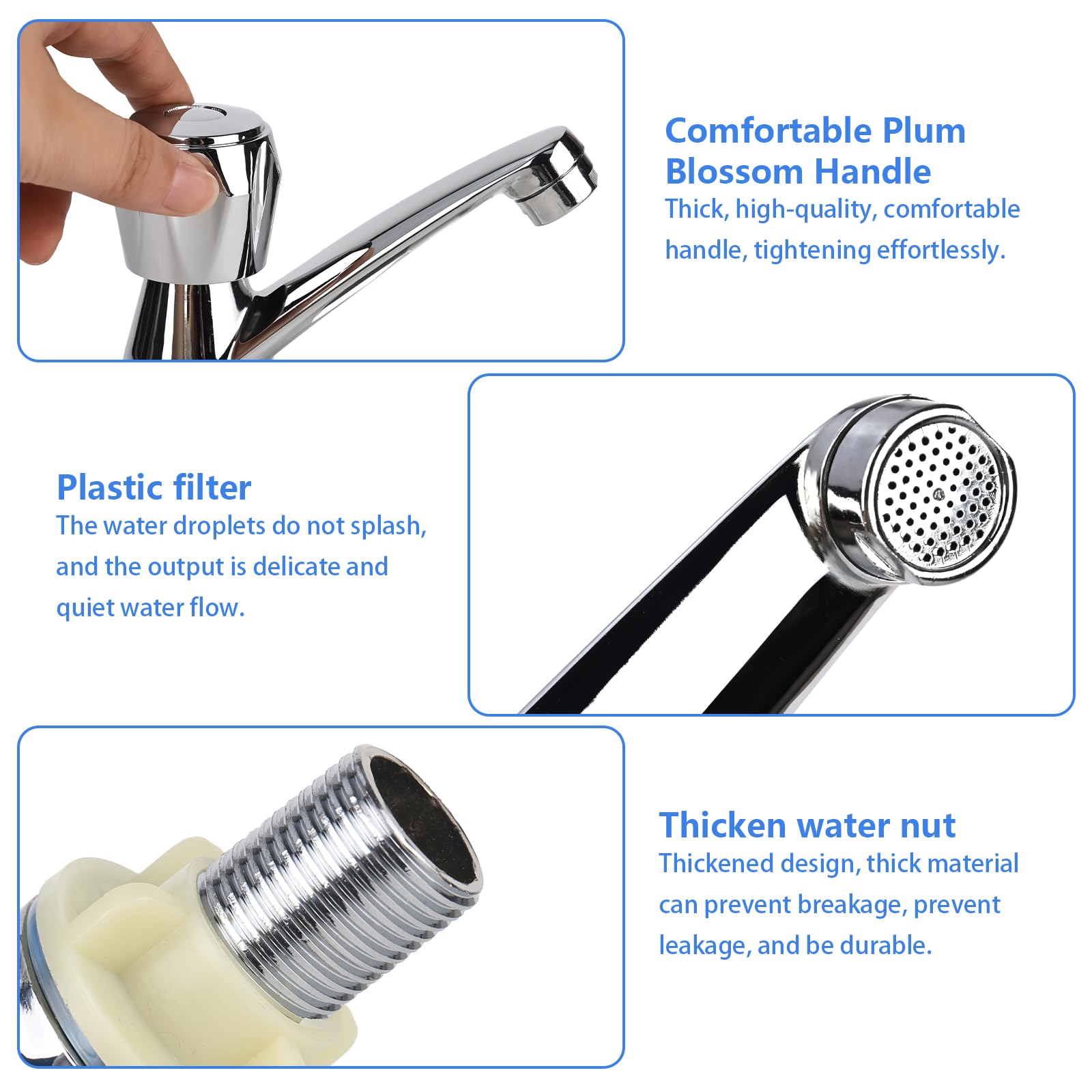 Grifo de baño simple de agua fría para lavabo, moderno grifo de lavabo cromado, grifo de baño de agua fría, grifo con manguera de conexión de 60 cm, grifo para lavabo y baño