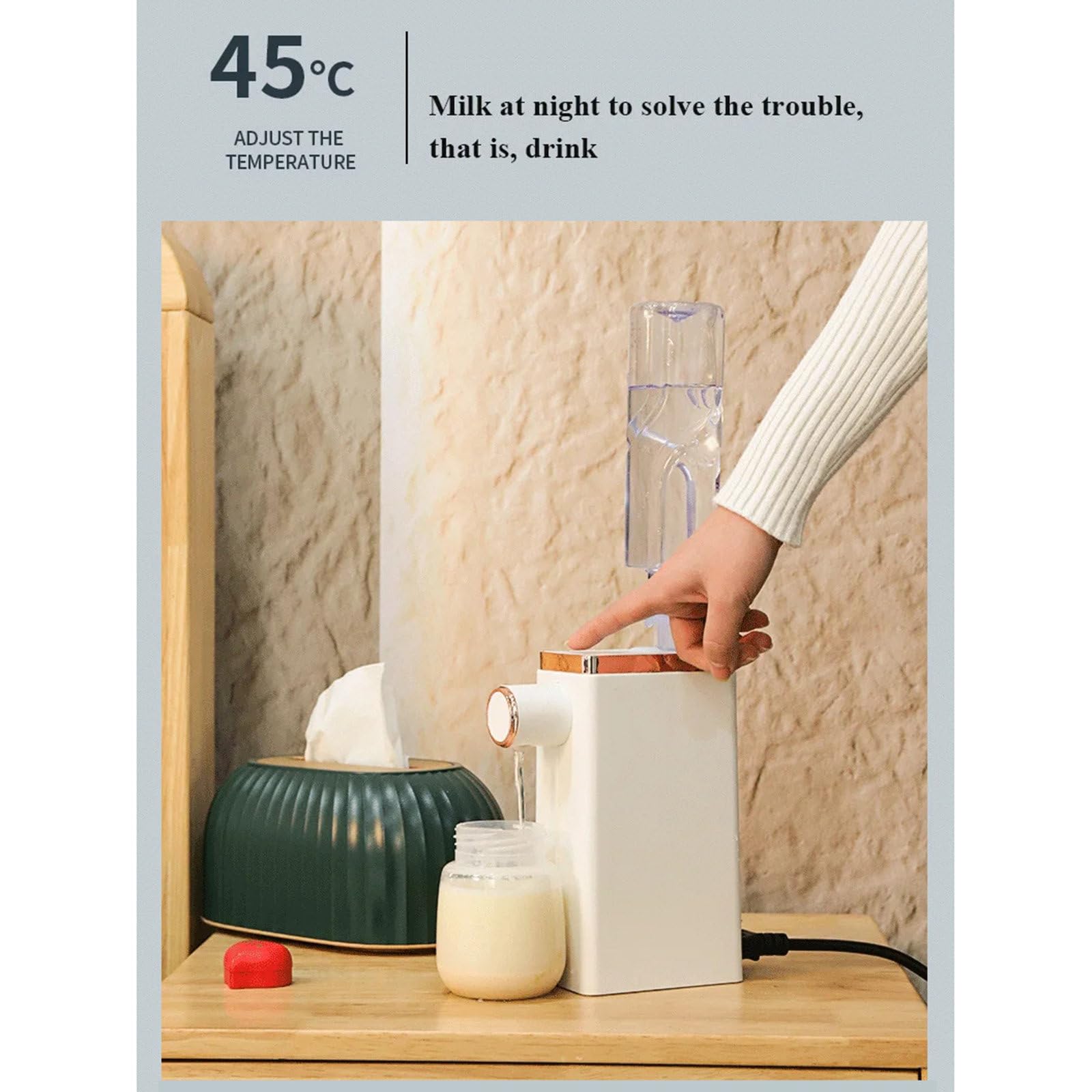Natychmiastowy dystrybutor gorącej wody, przenośny podgrzewacz na biurko o mocy 2100 W, 4 poziomy kontroli temperatury dla czajnika podróżnego Urządzenie do gorącej wody pitnej