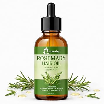 Rosemary Oil for Hair Growth, Enriched with Jojoba, Castor, Argan, Peppermint & Lavender Oils, Scalp & Hair Strengthening Treatment, 1.69 oz