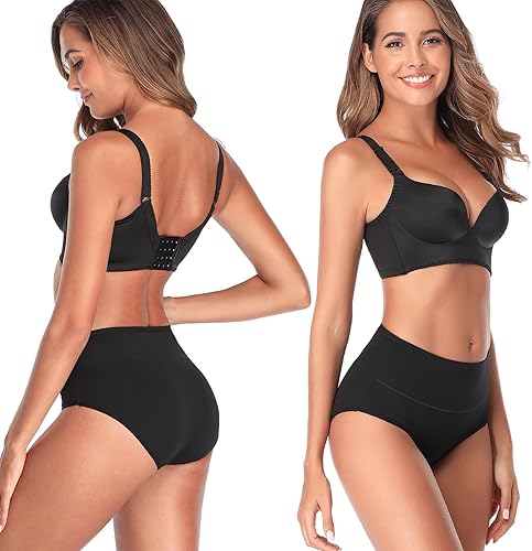 Miniatura 4 de Annenmy Ropa interior de algodón para mujer, de cintura alta, suave, elástica, transpirable, para mujer