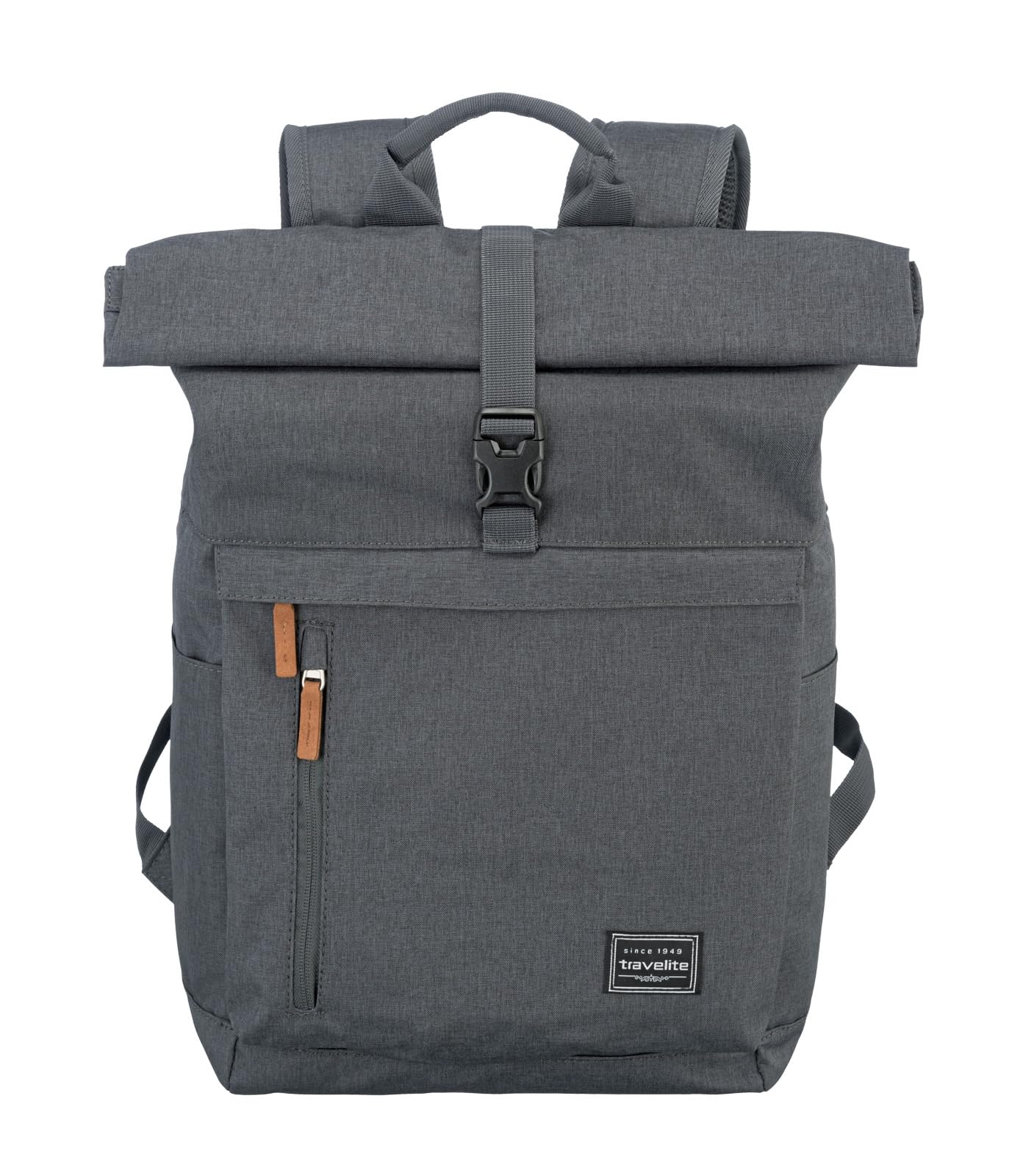 travelite zaino per il bagaglio a mano, zaino per laptop da 15,​6 pollici, BASICS, zaino da viaggio con funzione roll-​top, 60 cm, 35 litri