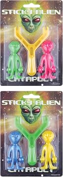 10 x Sticky Alien Catapults - Assorted Colours