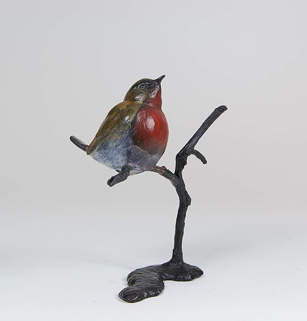 Robin on Branch - Hot Cast Solid Bronze - Steve Boss -