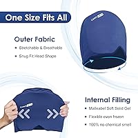 Vista 8 de ComfiTECH Sombrero de cabeza de hielo para migraña, sombrero para aliviar el dolor de cabeza para migraña, gorra para aliviar la tensión de ojos