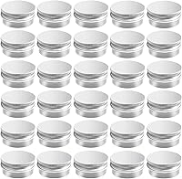 Vista 1 de Paquete de 30 tarros de aluminio de 0.5 oz con tapa de rosca, recipientes redondos recargables de 0.5 fl oz