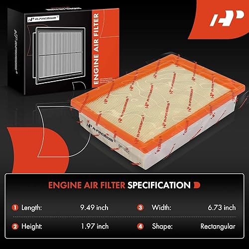 Miniatura 2 de A-Premium Filtro de aire de motor compatible con Chevrolet Sonic 2012-2020, 1.4L 1.8L, panel flexible, reemplazo # 96950990