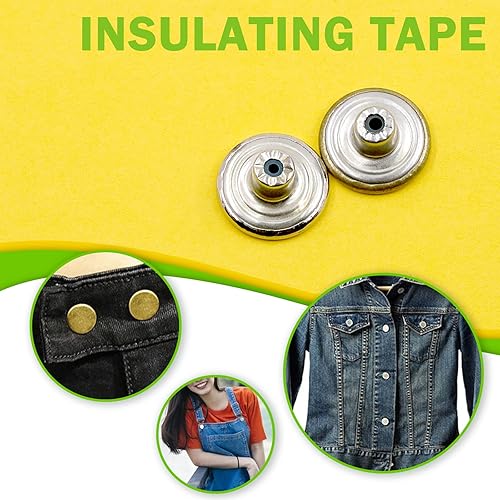 Miniatura 7 de Keadic 202 piezas de 5 colores sin costura botones de jeans kit de repuesto con base de metal, botones de metal de 0.67 pulgadas de repuesto combo