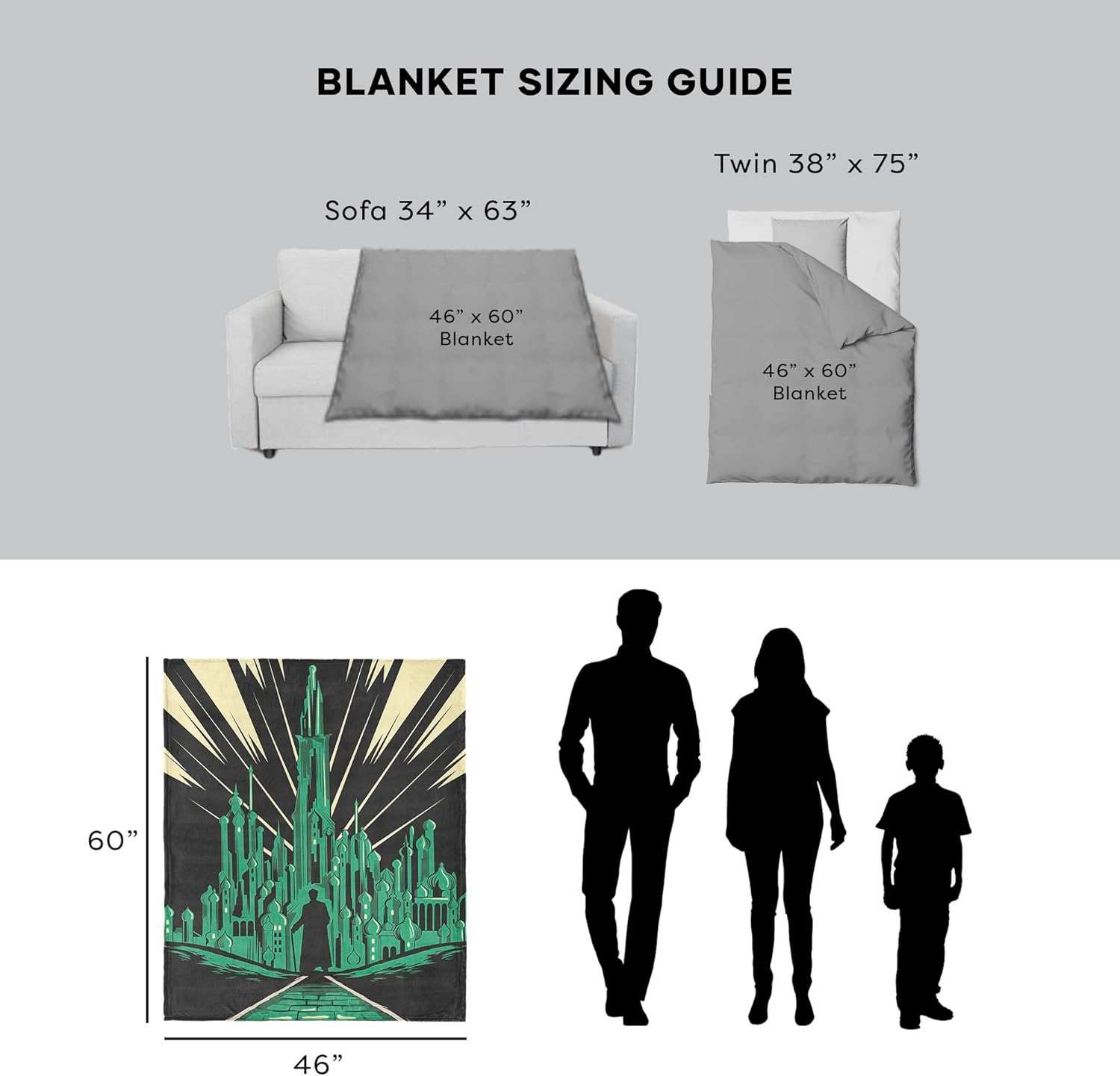 Wicked 2 All Roads Silky Soft Throw Blanket, Warm Plush Decorative Throw for Couch, Bed, or Travel for Friends and Loved Ones, 46 x 60 inches