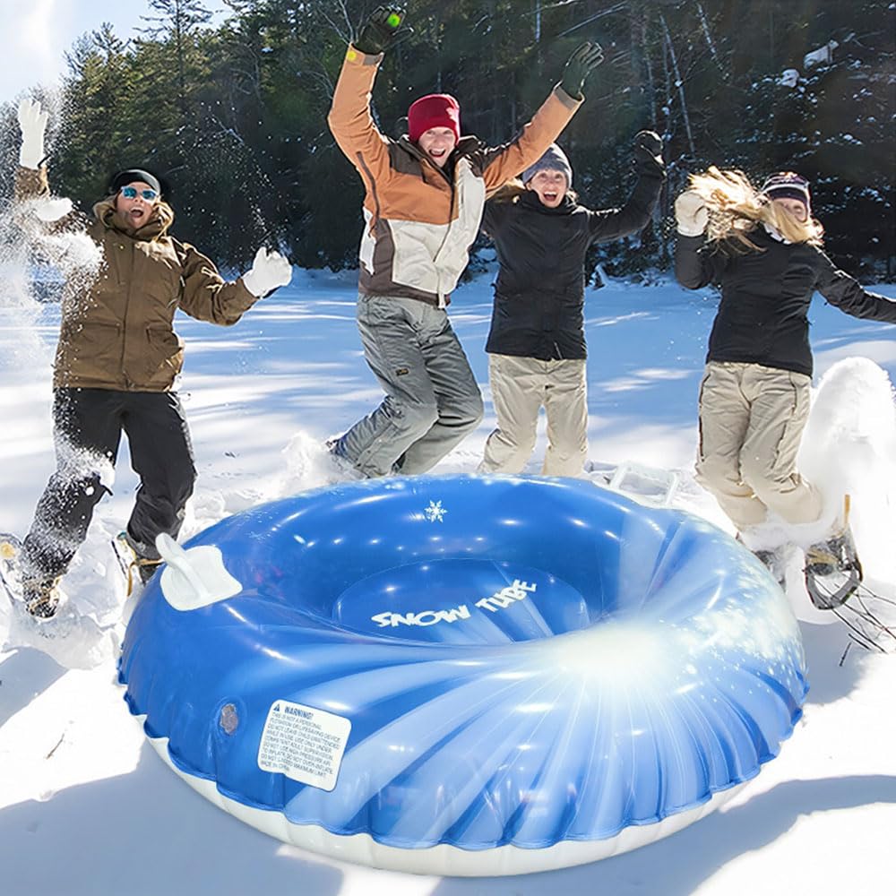 aufblasbare Schlitten, schneereifen mit Griffen rodelreifen 80 cm Schlitten aufblasbar, sled, Snow Tube, schneereifen, Schnee Reifen für Wintersport Outdoor