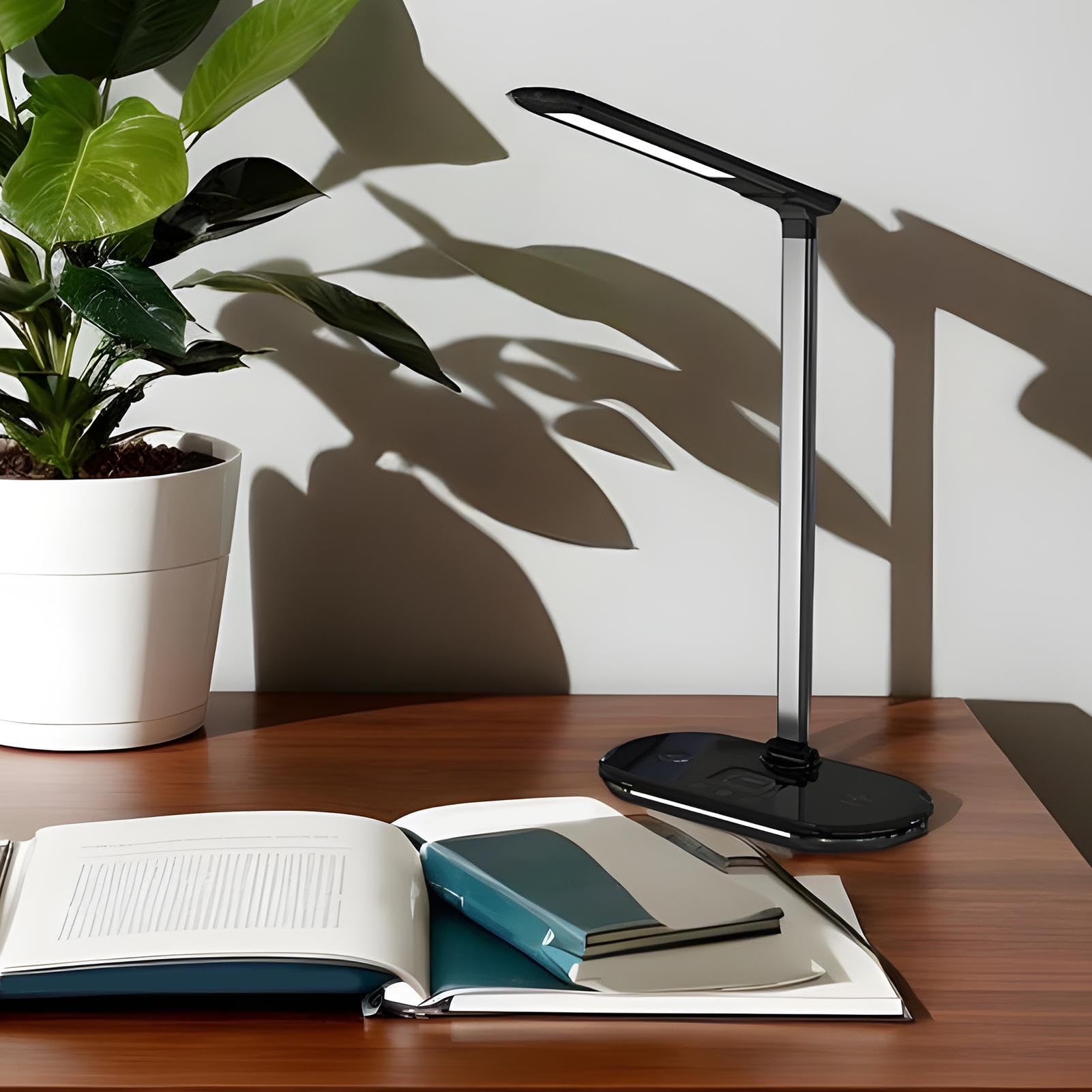 Lampe de bureau Liseuse pliable, variateur et protection oculaire