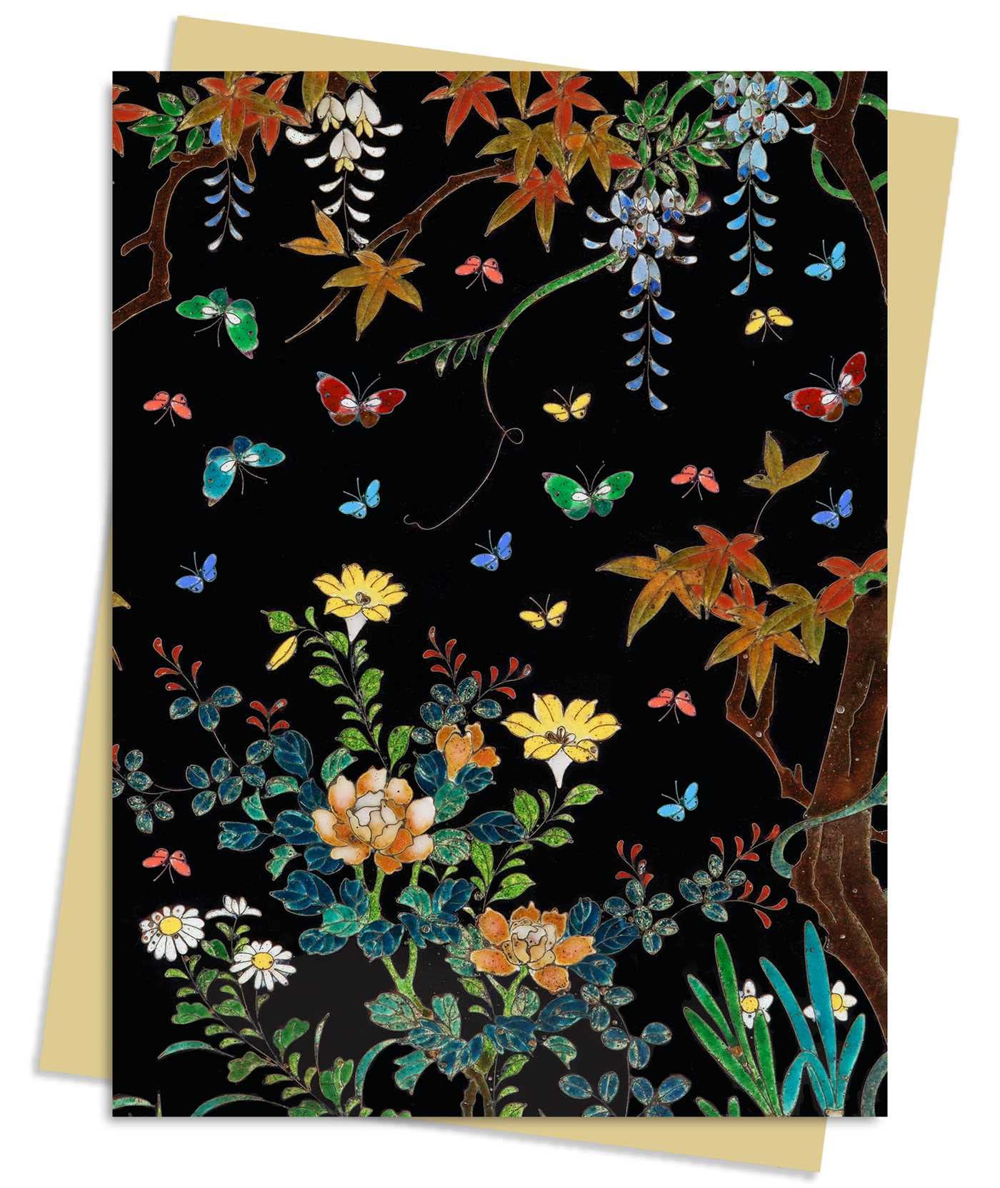 Ashmolean Museum: Cloisonne Casket with Flowers and Butterflies Greeting Card Pack : Pack of 6