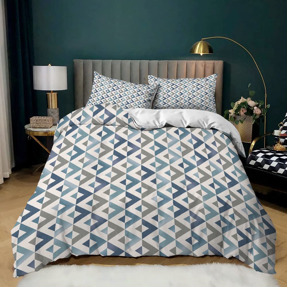3D Geometric Duvet Cover Queen For Kids Teen Microfiber