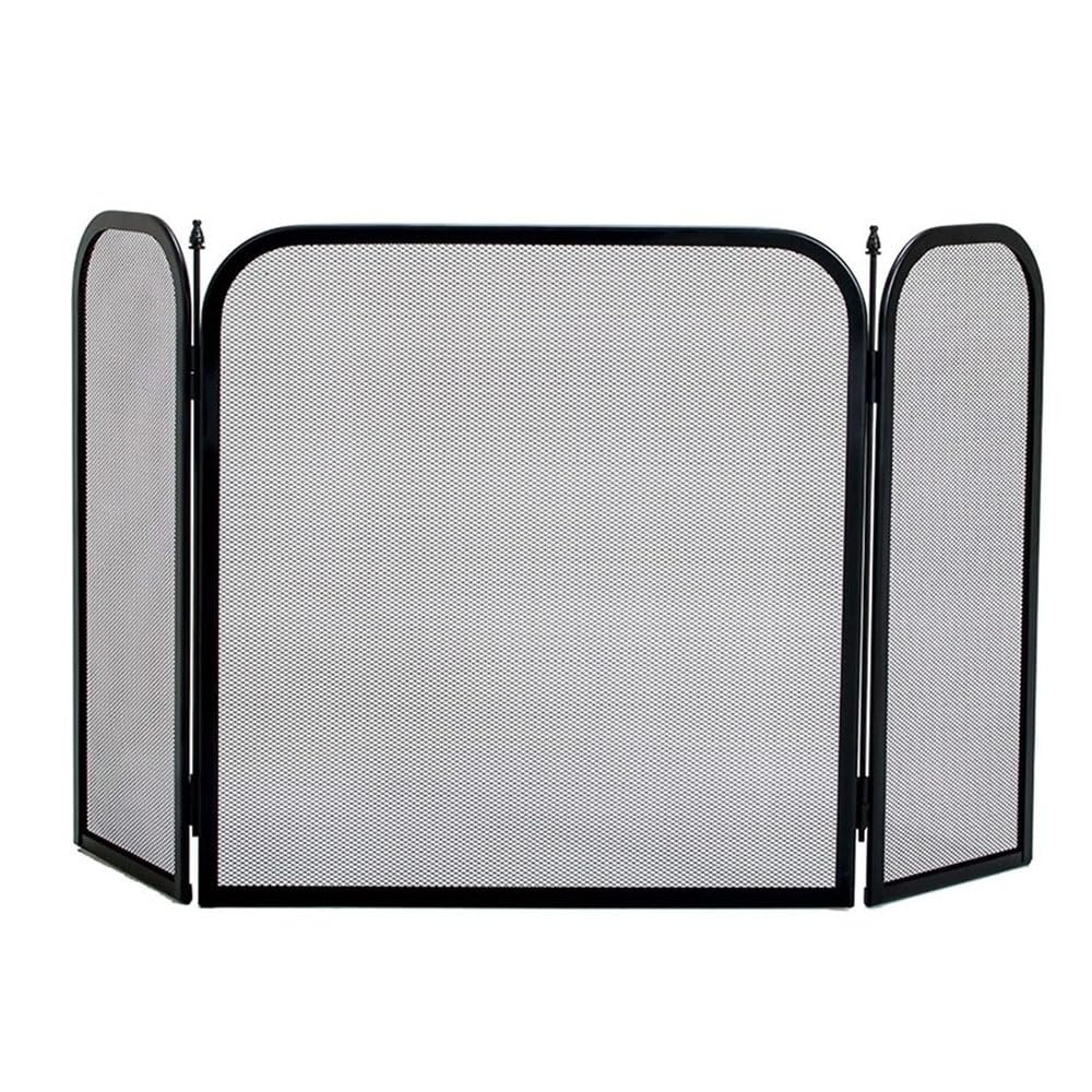 fireplace cover Minimalist Shaped 3 - Fold Iron Metal Fireplace Fireproof Screen Guardrail Anti Scald Fence